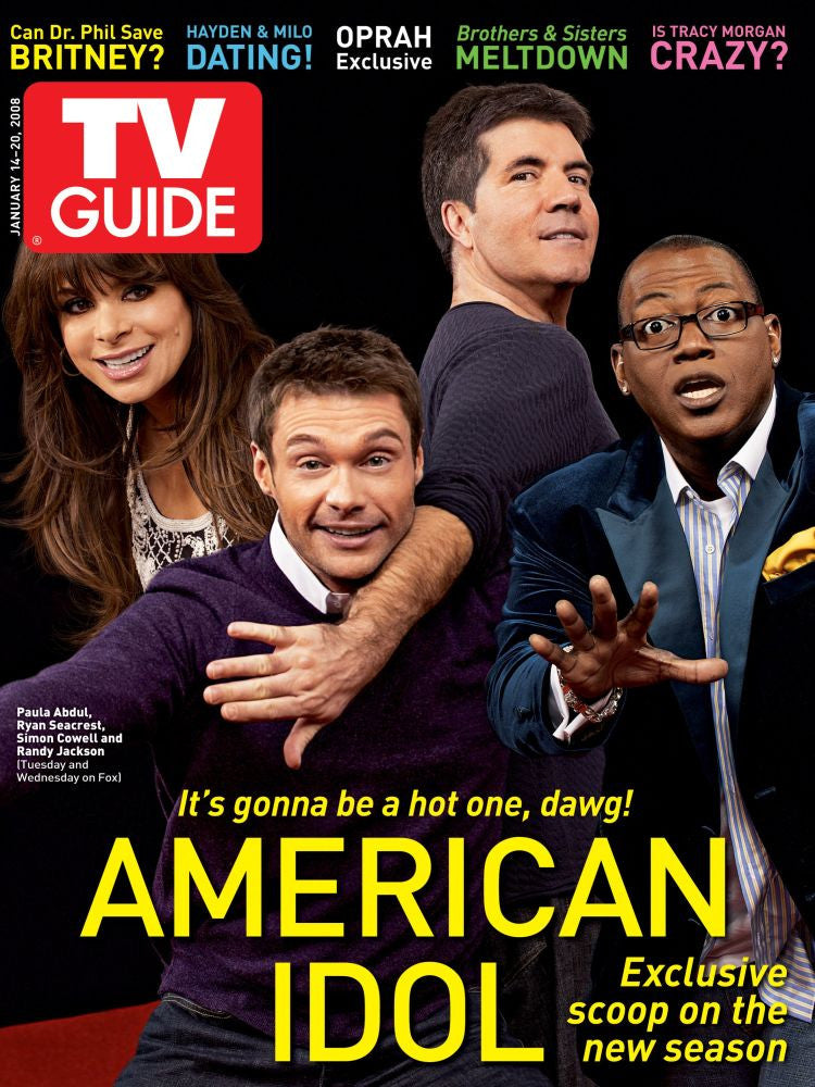American Idol TV Guide Cover Featuring Paula Abdul, Ryan Seacrest, Simon Cowell, and Randy Jackson (2008)