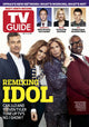 American Idol TV Guide Cover Featuring Ryan Seacrest, Jennifer Lopez, Steven Tyler, and Randy Jackson - Poster Print