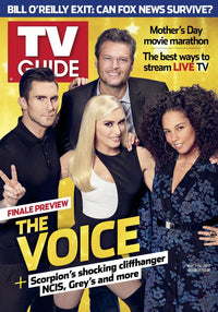 The Voice TV Guide Cover Photo Print featuring Adam Levine, Gwen Stefani, Blake Shelton, and Alicia Keys - May 1-14, 2017