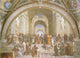 The School of Athens poster by Raphael showcasing ancient philosophers and thinkers