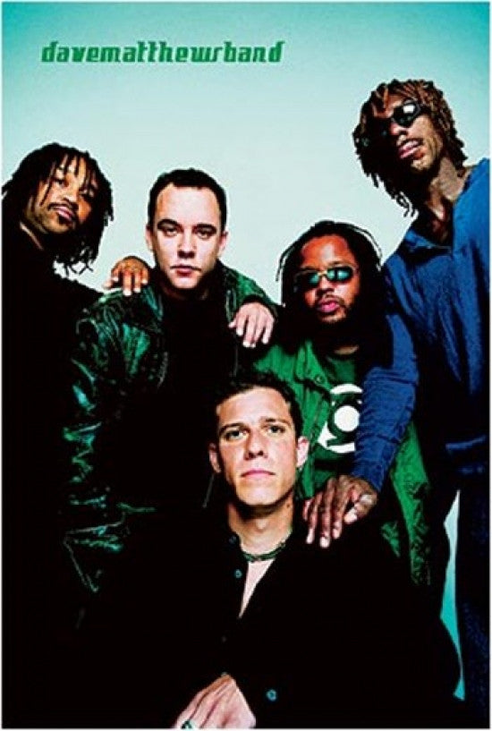 Dave Matthews Band Group Shot Poster Print - Vertical Green Background