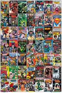 DC Comics Comic Covers Poster showcasing iconic comic book covers.