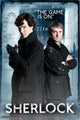 Sherlock The Game Is On Poster featuring iconic detective imagery