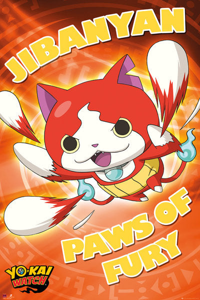 Yo-Kai Watch Paws of Fury Poster featuring vibrant characters from the animated series.