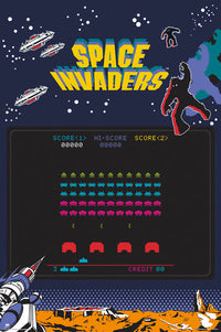 SPACE INVADERS Screen Poster Print - Rolled Poster 24x36