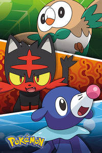 Pokemon Alola Partners Poster featuring vibrant Pokémon characters