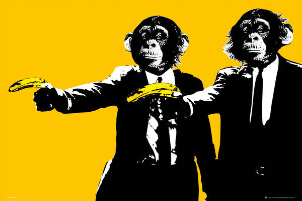 Monkeys Bananas Poster Print - Rolled Art Print 22x34