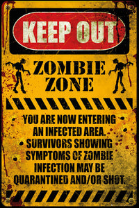 Zombie Keep Out Poster - Spooky Halloween Wall Art