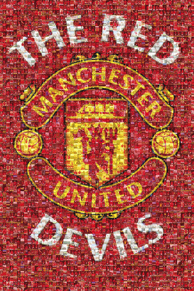 Manchester United Mosaic Poster Print - 22x34 Rolled Art