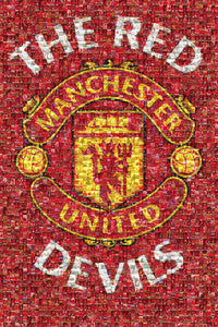 Manchester United Mosaic Poster Print - 22x34 Rolled Art