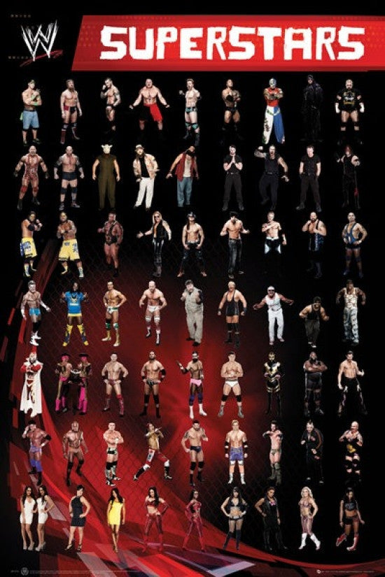 WWE Superstars Rolled Poster Print - 36x24