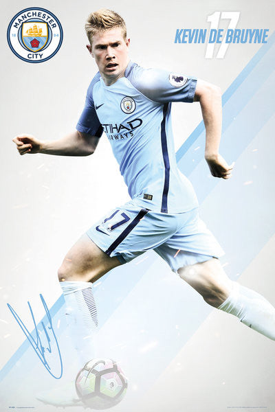 Manchester City De Bruyne 2016/17 Poster Print - 22x34