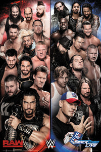 WWE Raw vs Smackdown Poster Print - 22x34 Rolled Poster