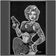 Inked and Armed Poster by Biggs Studio, vibrant art print for home decor.
