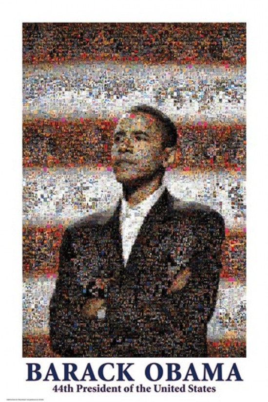 Obama Mosaic Poster Print by Dana McCullough - 22x34