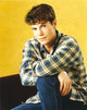 Cameron Bancroft wearing a checkered long sleeve polo photo print.