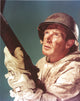 Richard Basehart posed in military outfit with rifle photo print.