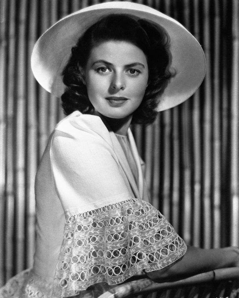 Ingrid Bergman wearing a stylish hat photo print.