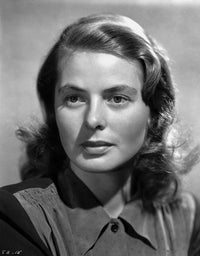 Ingrid Bergman posed in a black blouse photo print