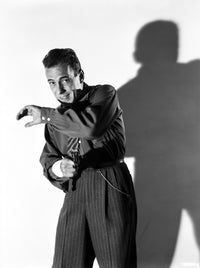 Humphrey Bogart standing shadow photo print, classic movie art