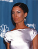 Lara Boyle posed elegantly in a silk dress photo print.