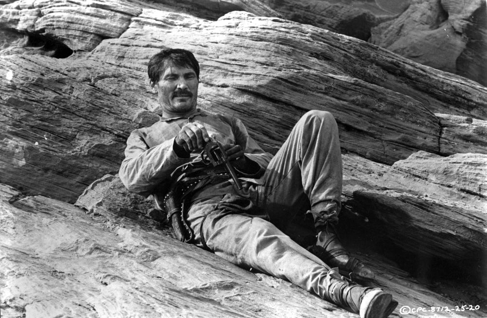 Film still of Jack Palance in classic cinema, photo print.