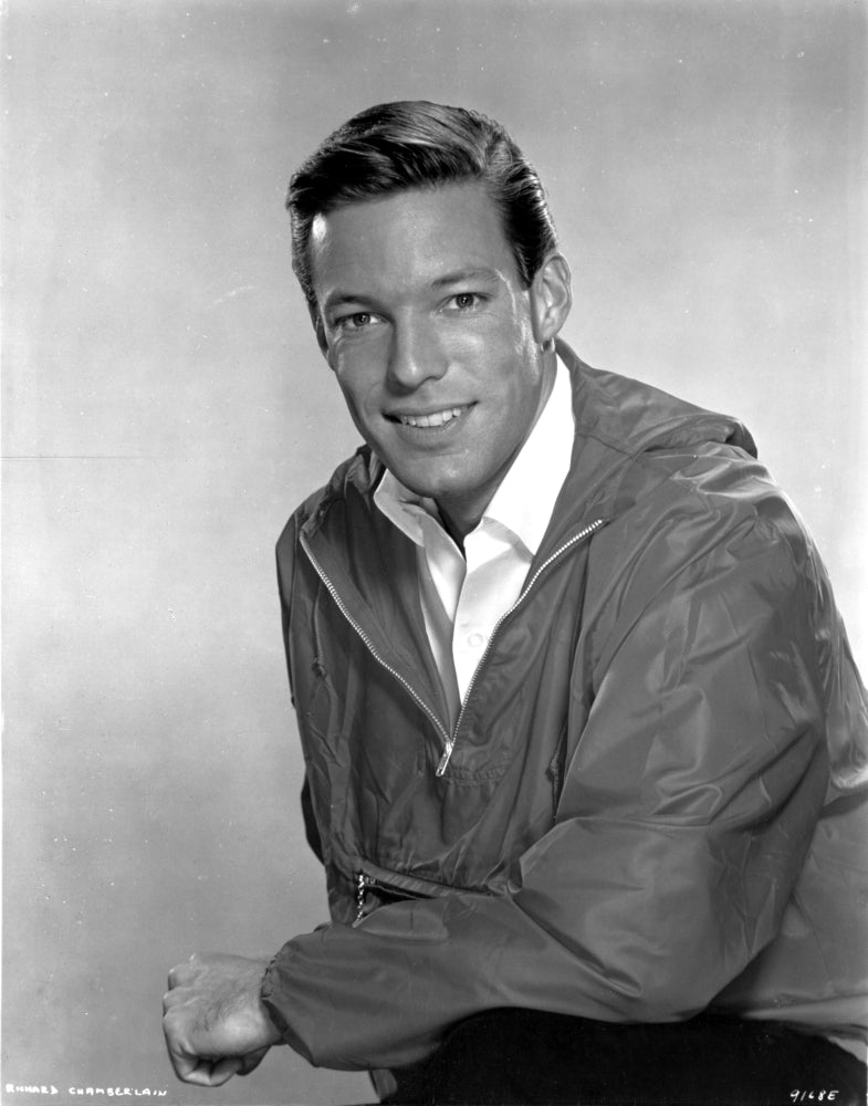 Richard Chamberlain wearing a raincoat photo print