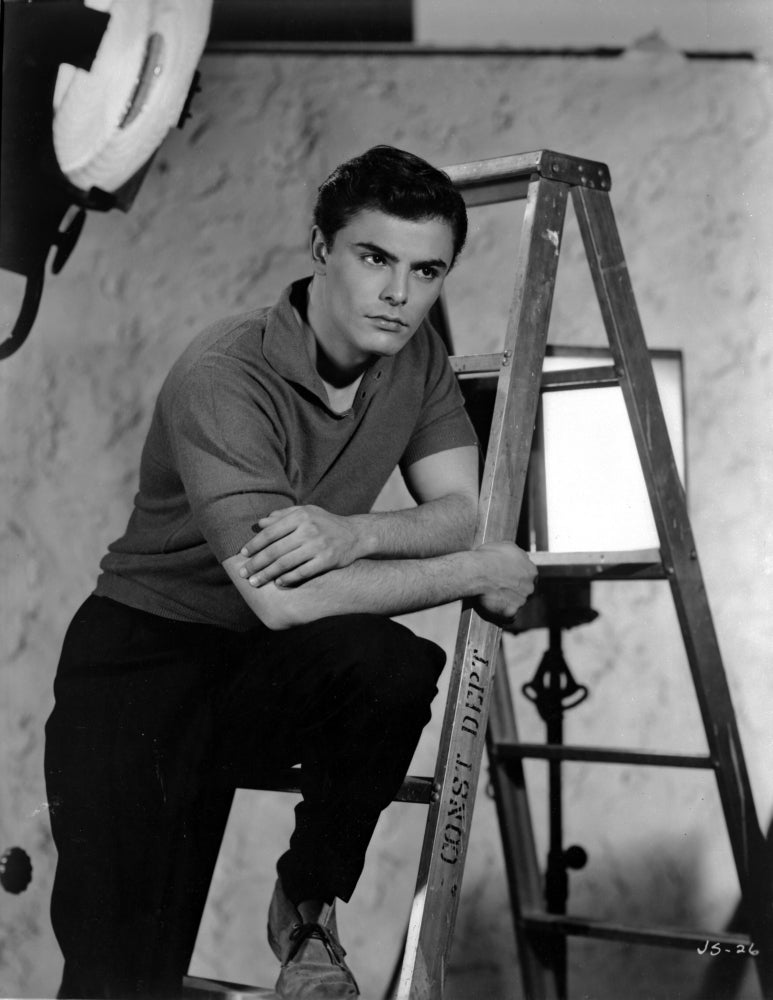 John Saxon photo print featuring a ladder, iconic cinematic moment.