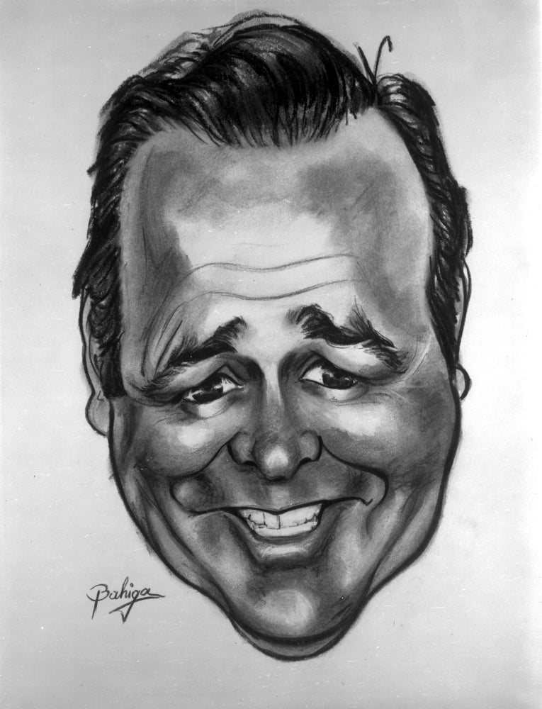 Caricature of Jonathan Winters Photo Print showcasing vibrant colors and humor.