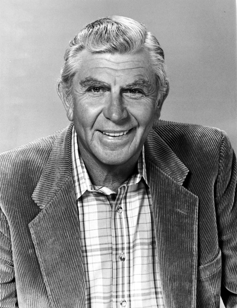 Andy Griffith smiling photo print, classic television art.