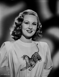 Virginia Mayo posed in a printed blouse photo print