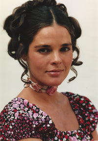 Ali MacGraw in Floral Dress Photo Print on White Background