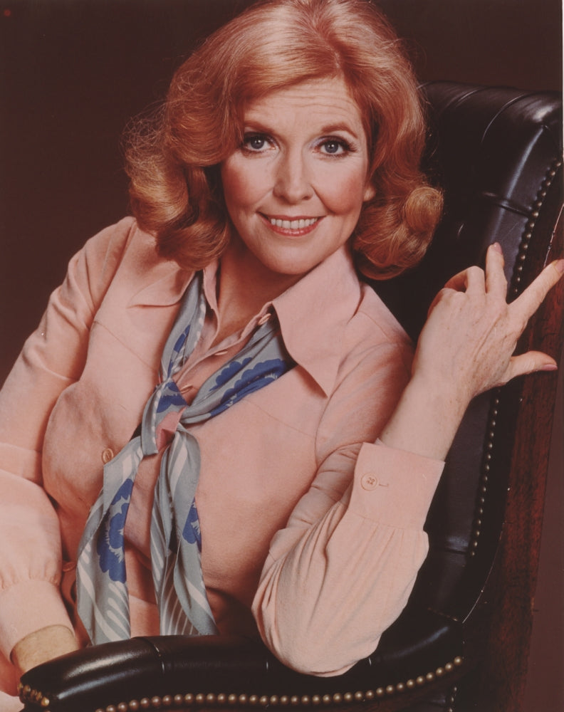Anne Meara sitting in dress portrait photo print.