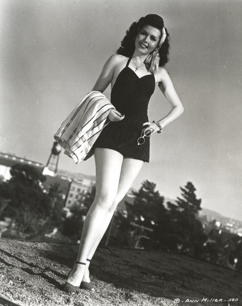 Classic portrait photo print of Ann Miller, showcasing elegance and vintage style.