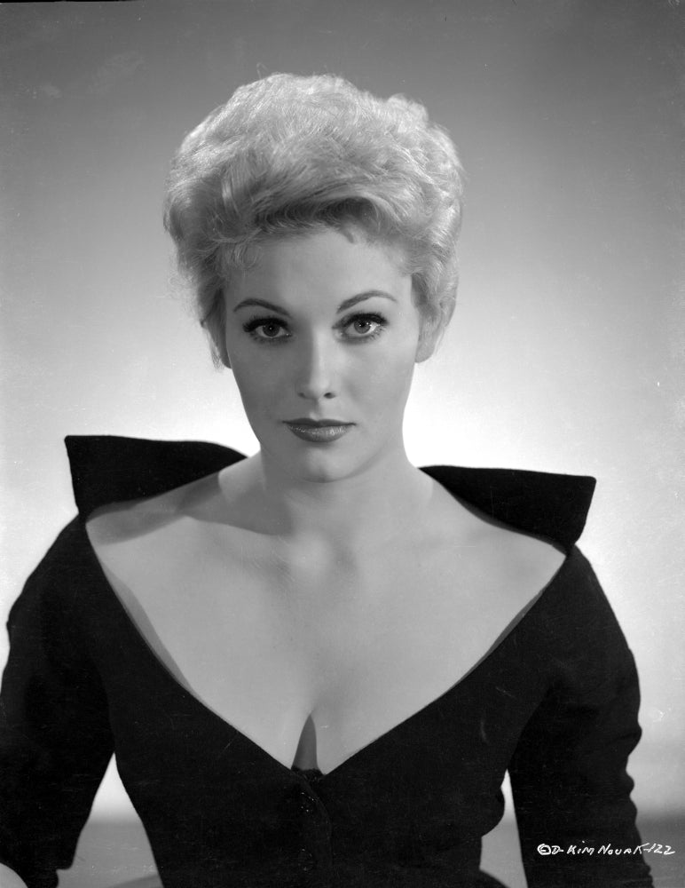 Portrait of Kim Novak in a black gown - classic Hollywood photo print.