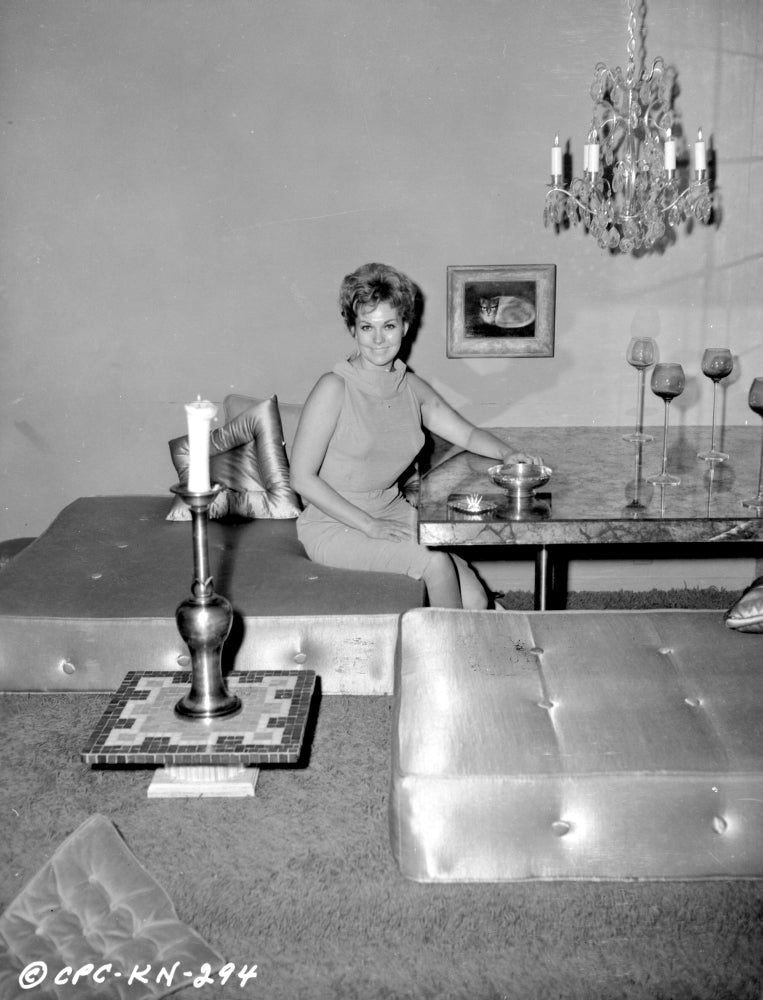 Kim Novak in her dining room photo print, vintage Hollywood art.