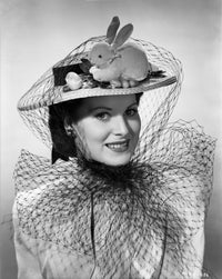 Maureen O'Hara in elegant formal dress black and white photo print