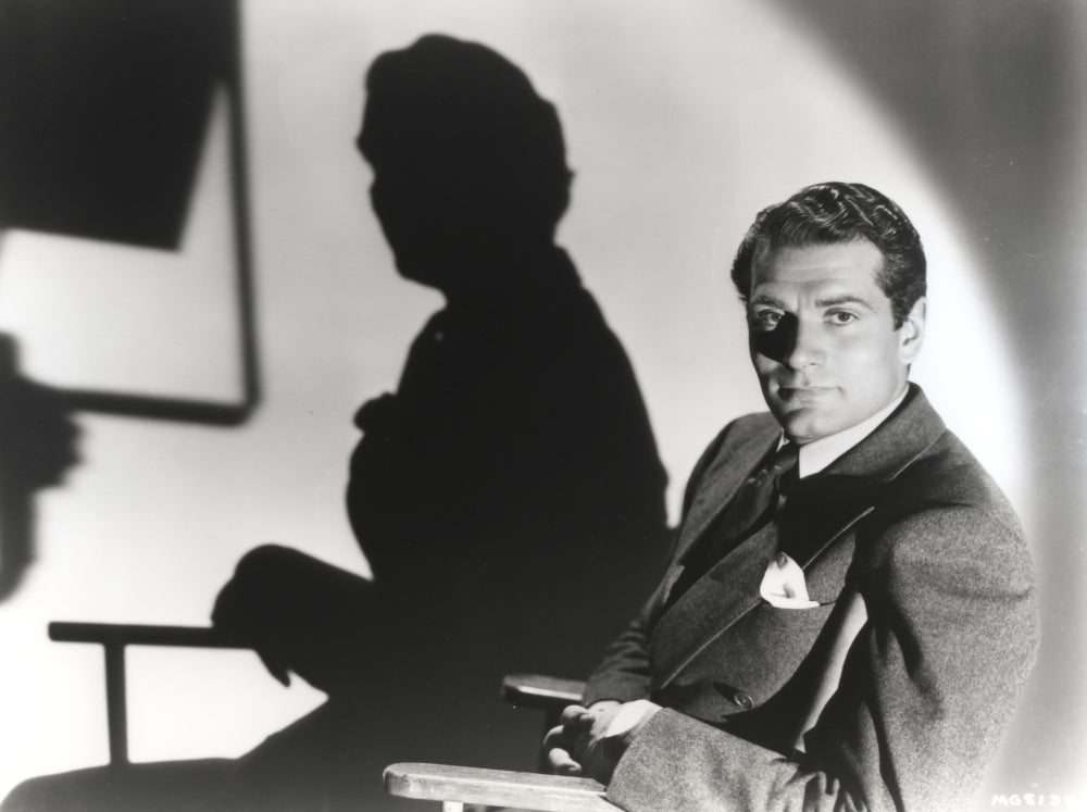 Laurence Olivier and His Shadow photo print depicting the iconic actor.