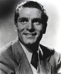 Laurence Olivier smiling photo print showcasing classic Hollywood charm.