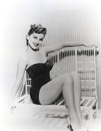 Debra Paget seated on a bench - Vintage Photo Print