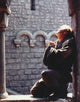 Mandy Patinkin Praying Portrait Photo Print showcasing the actor in a reflective pose.
