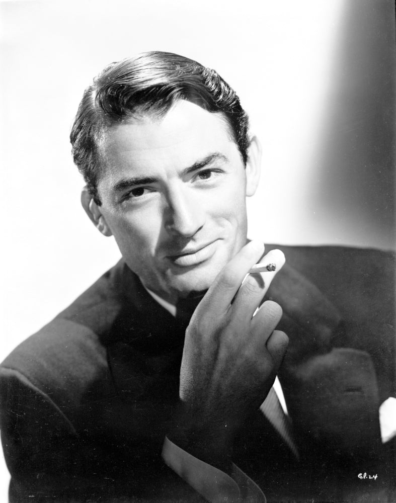 Gregory Peck smoking a cigarette photo print