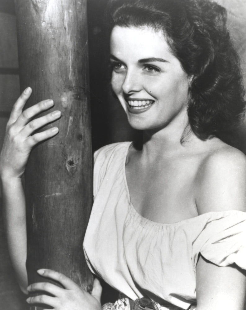 Jane Russell portrait photo print in white shoulder dress