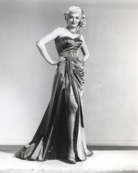 Jane Russell in a velvet strapless dress photo print