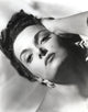 Jane Russell close-up portrait in white lace dress