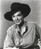 Jane Russell in striped long sleeve shirt and cowboy hat photo print