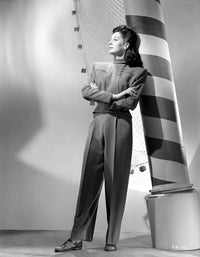 Rosalind Russell Posed and Leaning on Post Photo Print