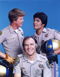 Chips Cast Photo Print in Police Uniform with Helmets
