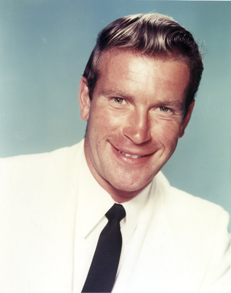 Ken Clarke portrait photo print in white formal outfit.