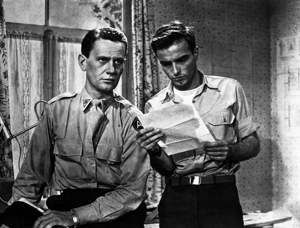 Montgomery Clift black and white photo print showcasing classic Hollywood elegance.